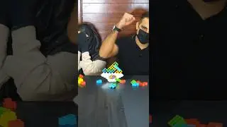 Let's balance the block balance game with my love💓#couple #funny #boardgame #tictactoe #balance #fun