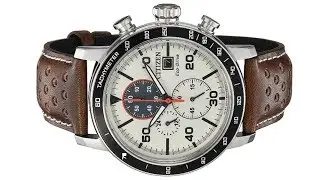 Citizen Men's Eco Drive Quartz Stainless Steel and Brown Leather Casual Watch