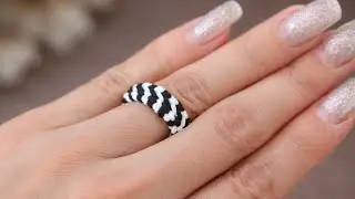 How to Make a Macrame Ring | Easy Black & White Tutorial