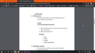 Introduction to DOS and basics of DOS Class Notes Material