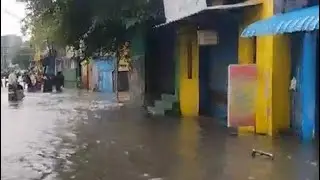 #Natural disaster #due to heavy rain flood in salem# safe ride#🌧️⚡️🦶🏿👨🏿&zwj;🚒🎓🚳🚷#