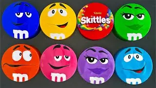 6 Minutes Satisfying Unpacking Rainbow Skittles and Delicious M&M'S Candy From Brilliant Tins ASMR