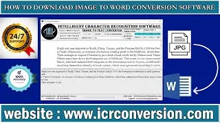 ICR (Image to Word Converter Software) Image to DOC Converter Software