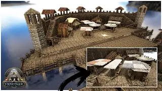 ARK: Fj&ouml;rdur Build | Viking Trading Port ep 3 - Medieval Market (Speed Build)