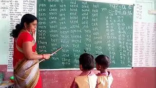 पहिलीची  चिमुकली  मुल  मराठी  शाळेत  इंग्रजी   शब्द  कसे  वाचतात  पाहा.