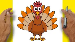 How to Draw a TURKEY Easy Step-by-step | American Thanksgiving 
