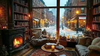 Soft Jazz Piano ❄️ Cozy Caf&eacute; Fireplace Ambience for Studying & Working
