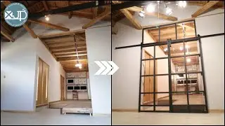 \DIY/ 4万円で部屋の間にアクリル板っぽいオシャレな吊り戸を作ってみた♪