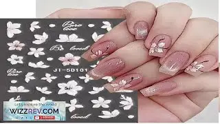 5D Nail Art Stickers Decals Embossed Spring Flowers Floral Decoration JI5D101