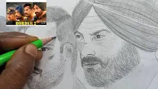 Border 🇮🇳2 ke 4 hiros ka sketch #pencilsketch #drawing #abhinayeindianarmy 🇮🇳🧿❤#video 