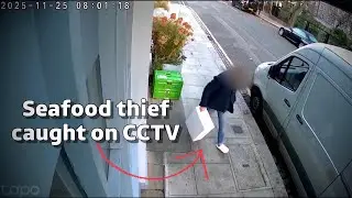 Уличный вор: вор морепродуктов попался на видео с камер видеонаблюдения