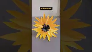 Easy paper sunflower 🌻 #diy #artandcraft #papercrafts #craft #flowers #foryou