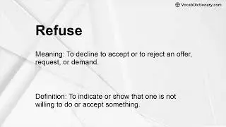 Refuse Meaning
