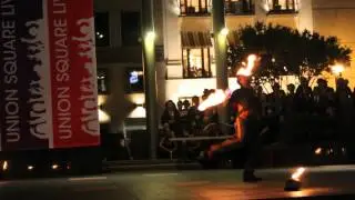 Fire Poi Solo: CaryThe Cosmic Cowboy, Act 32: 2012 Fire Dancing Expo, Union Square, San Francisco