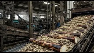 Inside a Raw 1990s Factory Processing Sugarcane Bagasse and Banana Stems
