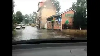 przejazd przez Sulęcin po ulewie