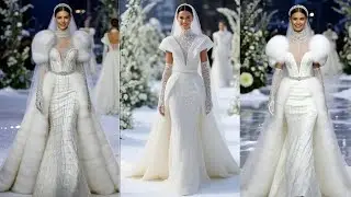 Fur Trimmed Winter Bridal  Luxury Fashion Week Collection