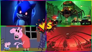 SONIC.EXE 🆚 SCHOOL BUS 🆚 PEPPA PIG.EXE 🆚 SIREN HEAD 🔥WHO WILL SURVIVE THE NIGHT? 🔥