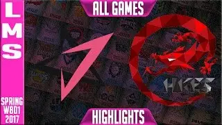 Hong Kong Esports vs J Team Highlights All Games - LMS W8D1 Spring 2017 HKE vs JT All games