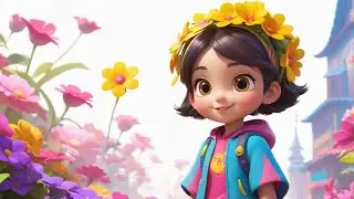 Five Little Flowers Growing Tall | Bright Kids Song for Toddlers | Fun Garden Nursery Rhyme