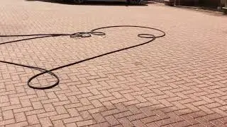 Driveway cleaning redbrick block paving removing dirt moss algae, and weeds Guildford Woking Surrey