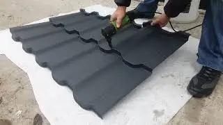 cum este tăiată țigla metalică dublu-modulară Roofart Arctica? | 📞 060198304