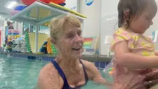 Asta, 2-2-26, 19 months, Turn-around swims & more swims to & from the wall
