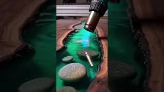 Black Walnut & Emerald Forest River Table.