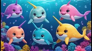 Five Little Narwhals Swim Swim Swim | Magical Underwater Song & Counting Rhyme