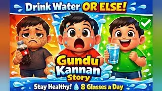 Drink Water & Stay Healthy | Gundu Kannan Fun Story for Kids Tamil