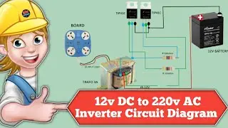 12v  DC TO 220v AC To Inverter Circuit Diagram | 12v Dc To 220v Ac Inverter Circuit | School project