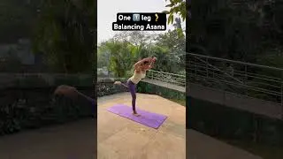 One leg Balancing Asana #motivation #strengthandgrowth #yogaworkout #shortvideo