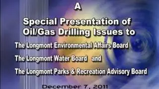 Special Oil and Gas Presentation to Longmont Community