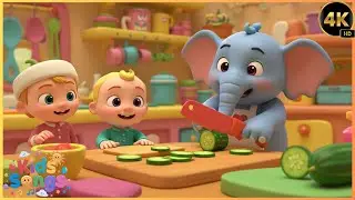 John & Elephant Make a Yummy Salad 🥗 | Healthy Food Song for Kids | Cocomelon Style