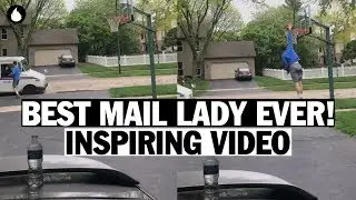 Mail Lady Encourages a Boy to Score a Basket | Viral Video!