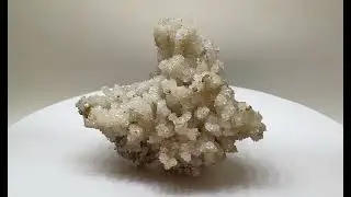 Quartz &ndash; Dendrite-like Drusy Formation on Quartz-Calcite Matrix with Limonite    2
