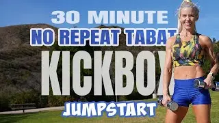 30 MINUTE KICKBOXING AND WEIGHTS | No Repeat Tabata | HIIT Workout