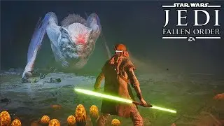 Star Wars Jedi: FALLEN ORDER - GORGARA Boss Fight @ 1080p (60ᶠᵖˢ) ✔