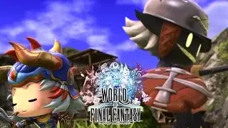 World of Final Fantasy - Boss: Giant Goblin and Bahamutian Commander