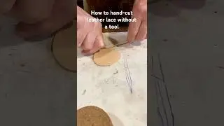 Making leather lace without a tool Part 1/2 #leatherworking #leathercraft #makingleatherlace