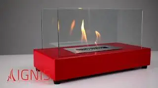 Ignis Tabletop Ventless Ethanol Fireplace Tower in Red