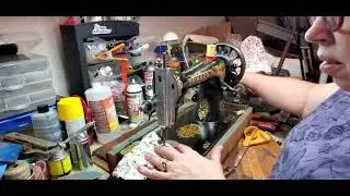 Singer 115 Tiffany decals sewing machine with handcrank