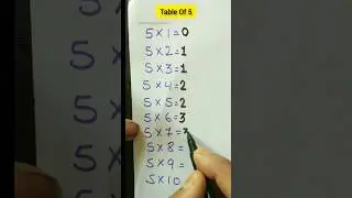 Table Trick Of 5 | 5 ke pahade ki trick | 5 ka table #table5 #tableof5 #shortsfeed #ytshorts