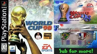 World Cup 98 &ndash; France vs Brazil | Classic PS1 (PlayStation 1) Football Gameplay FULL HD