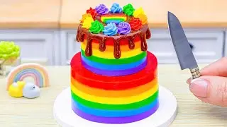 Mini Rainbow Cake Recipe With Chocolate 🌈 Colorful Rainbow Cake Decorating Ideas and DIY