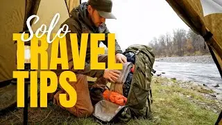 Solo Camping by the Stream on a Rainy Day: Campfire, Grilling Meat & Resting