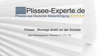 Plissee &ndash; Montage bei freih&auml;ngenden Plissees direkt vor der Scheibe ( F1, F3, F5)