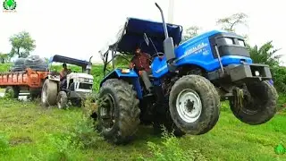 Sonalika 60 Rx washing | Eicher 380 Tractor Stuck in Mud Rescued by Sonalika 60 Rx