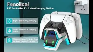 Fenolical PS5 Controller Charging Station, Dual-Control 5V/3A High-Speed Fast Charging AC Adapter