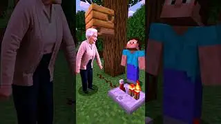 Granny Gives Steve A Redstone Lesson  #absurdhumor #minecraft